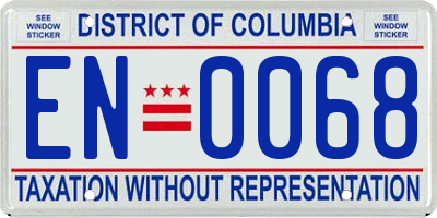 DC license plate EN0068