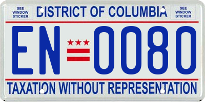 DC license plate EN0080