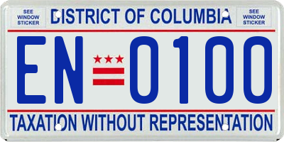 DC license plate EN0100