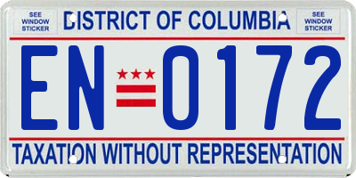 DC license plate EN0172