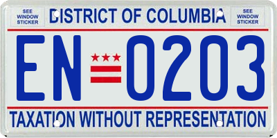 DC license plate EN0203