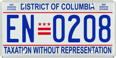 DC license plate EN0208