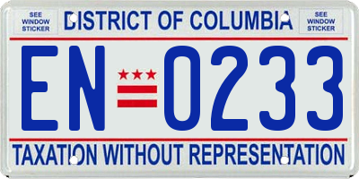 DC license plate EN0233