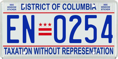 DC license plate EN0254