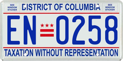 DC license plate EN0258