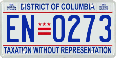 DC license plate EN0273