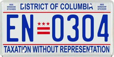 DC license plate EN0304