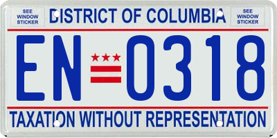 DC license plate EN0318