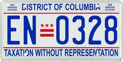 DC license plate EN0328