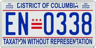 DC license plate EN0338