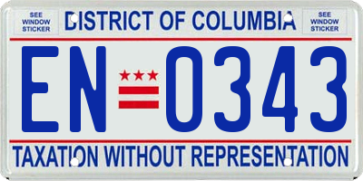 DC license plate EN0343