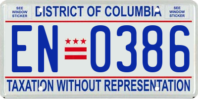 DC license plate EN0386
