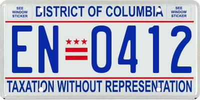 DC license plate EN0412