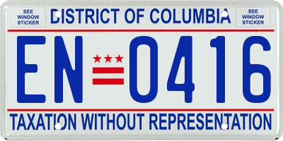 DC license plate EN0416