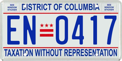 DC license plate EN0417