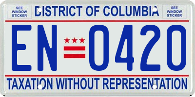 DC license plate EN0420