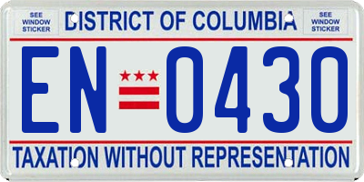 DC license plate EN0430