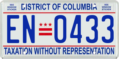 DC license plate EN0433