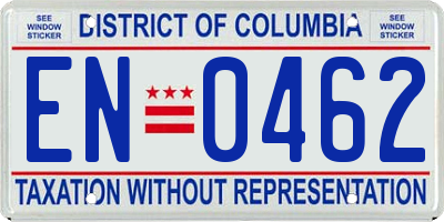 DC license plate EN0462