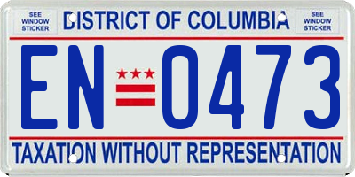 DC license plate EN0473