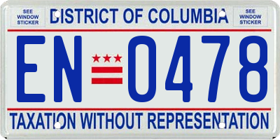 DC license plate EN0478