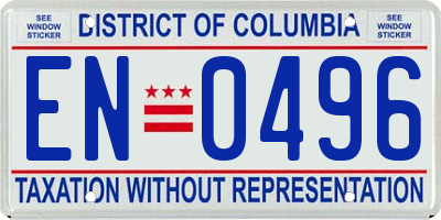 DC license plate EN0496