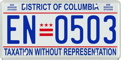 DC license plate EN0503
