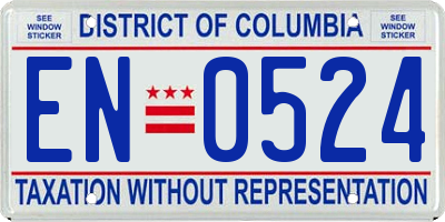 DC license plate EN0524