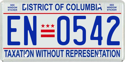 DC license plate EN0542