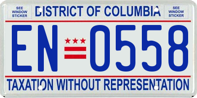 DC license plate EN0558
