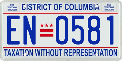 DC license plate EN0581
