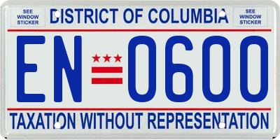 DC license plate EN0600