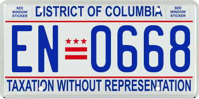 DC license plate EN0668