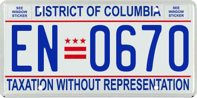 DC license plate EN0670