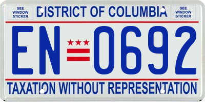 DC license plate EN0692
