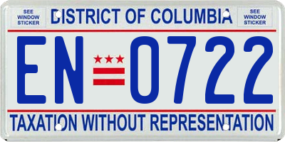 DC license plate EN0722