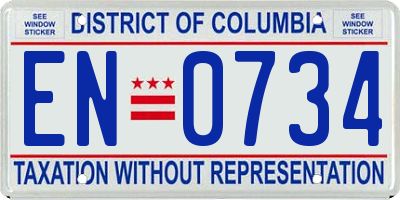 DC license plate EN0734