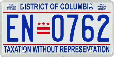 DC license plate EN0762