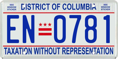 DC license plate EN0781