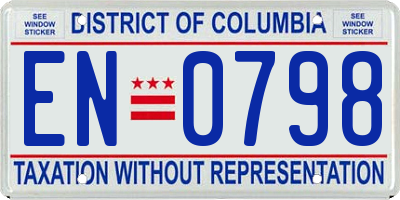 DC license plate EN0798