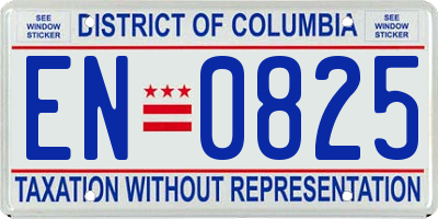 DC license plate EN0825