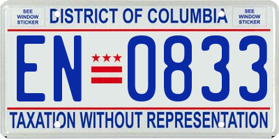DC license plate EN0833