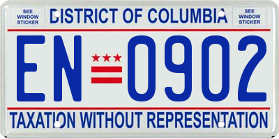 DC license plate EN0902