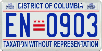 DC license plate EN0903