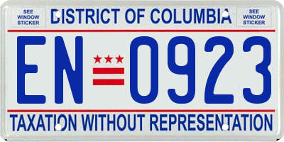 DC license plate EN0923