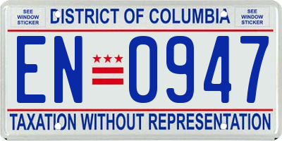 DC license plate EN0947