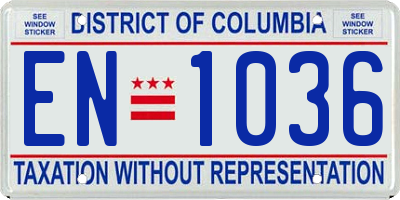 DC license plate EN1036