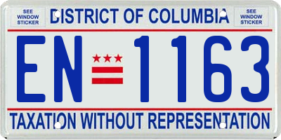 DC license plate EN1163