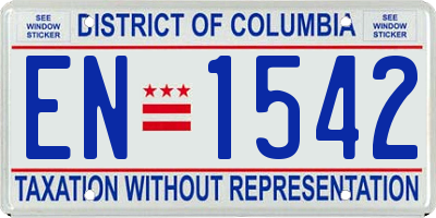 DC license plate EN1542