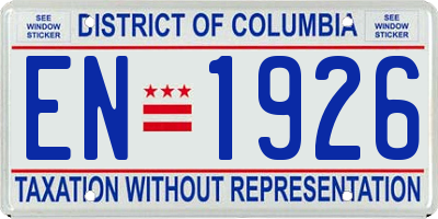 DC license plate EN1926